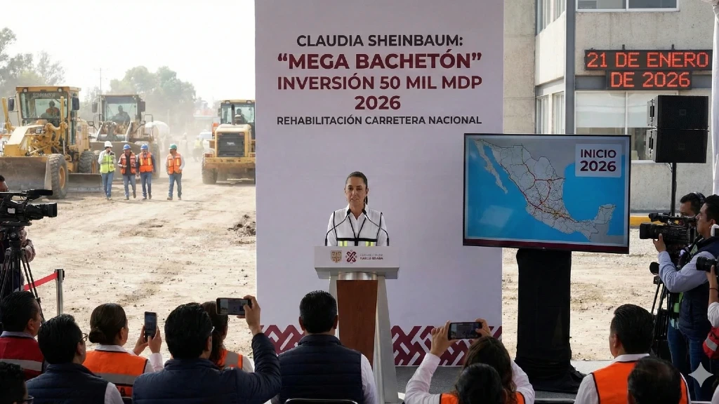 ¡Impacto Nacional! Sheinbaum Anuncia 'Mega Bachetón' con Inversión Millonaria para Carreteras; ¿Se Enciende el Debate en Redes?