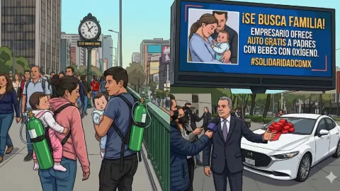 Conmovedora Odisea en CDMX: Padres Recorren la Ciudad con Tanques de Oxígeno para sus Bebés; Empresario Ofrece Coche Tras Viralizarse el Caso