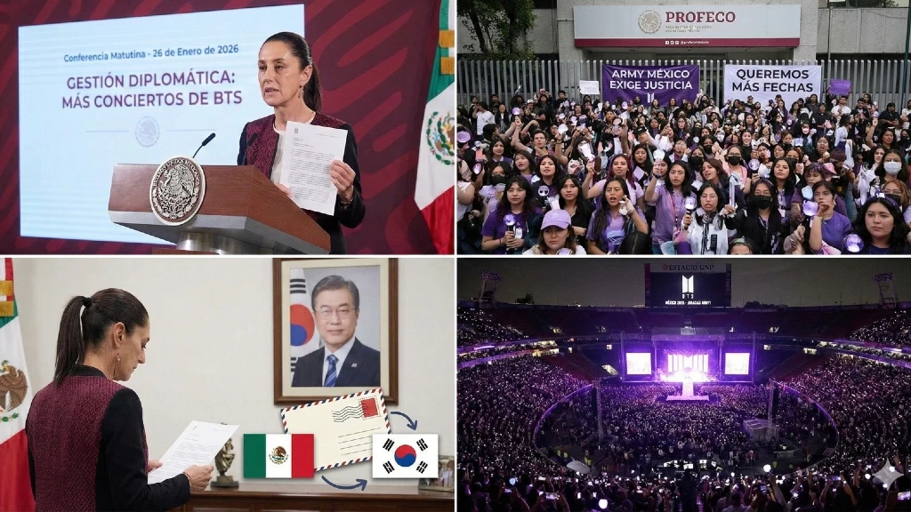 Sheinbaum Pide a Corea del Sur Más Conciertos de BTS en México: Un Clamor Juvenil por el K-Pop