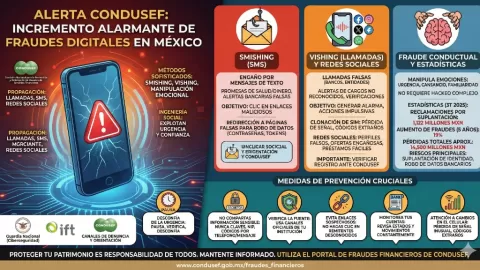 ¡ALERTA MÁXIMA! Condusef Advierte: Oleada de Fraudes Digitales Azota México Vía Llamadas, SMS y Redes Sociales. Descubre Cómo Protegerte del Smishing y Estafas Emocionales.
