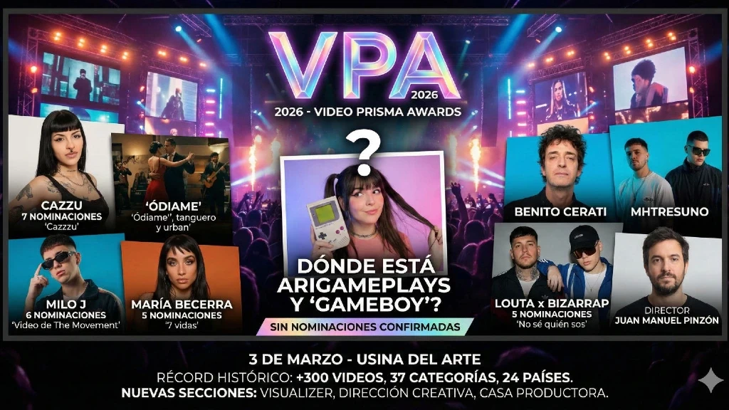 Video Prisma Awards 2026: ¿Ausencia de Arigameplays en la Categoría Mejor Video LATAM? Reveladas las Nominaciones Récord