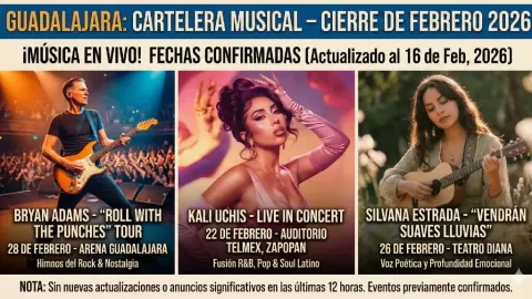 Guadalajara Vibra en Febrero: Bryan Adams, Kali Uchis y Silvana Estrada Marcan la Pauta Musical