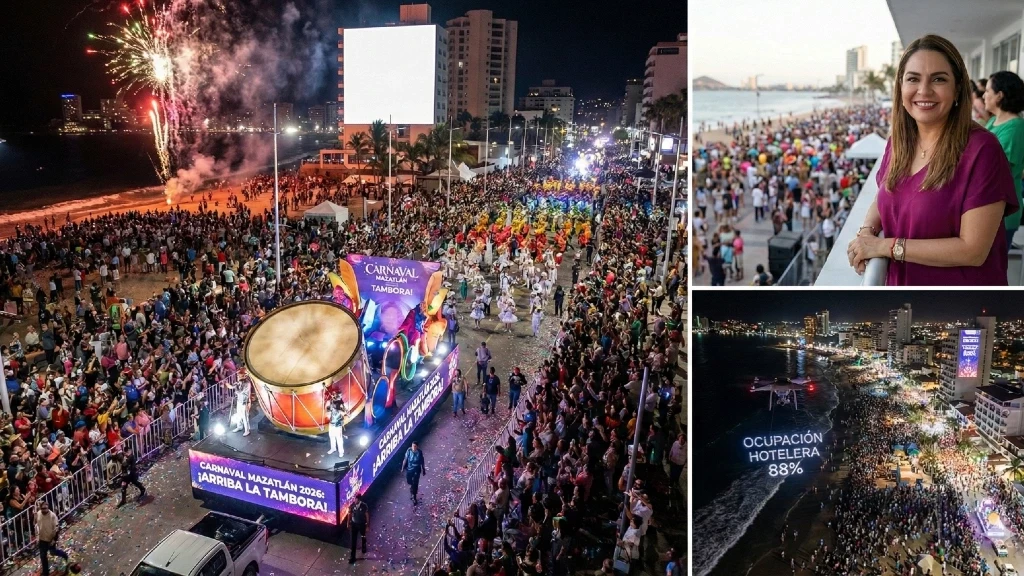 ¡Cifras Récord! El Carnaval de Mazatlán 2026 '¡Arriba la Tambora!' Rompe Marcas Históricas con Más de 1.3 Millones de Asistentes y Supera los Mil 582 Millones de Pesos en Derrama Económica