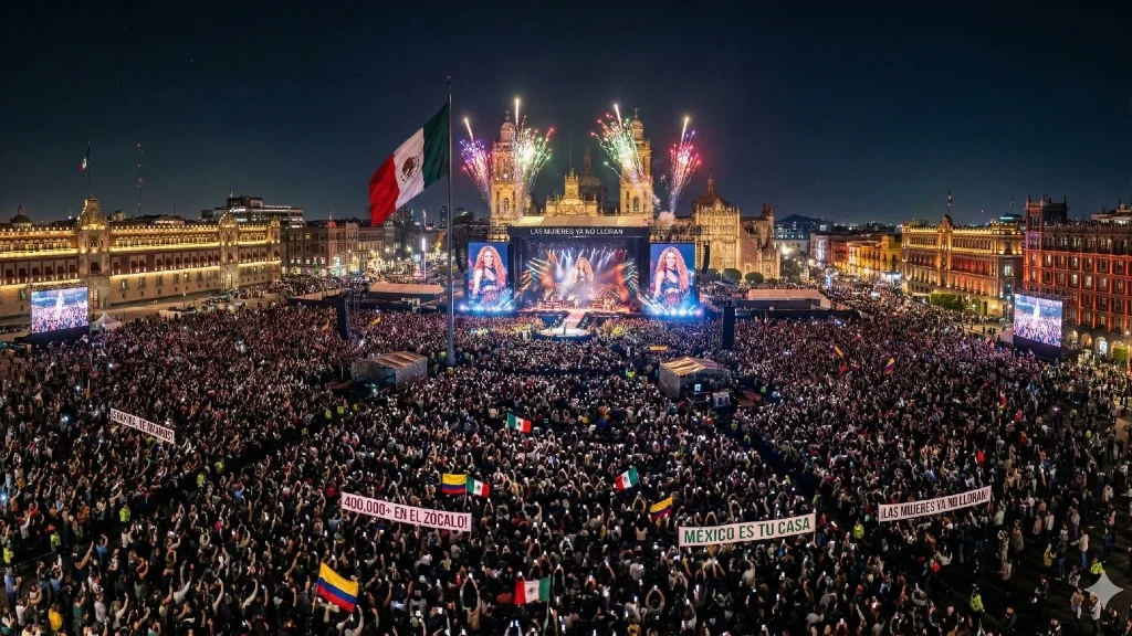 ¡Histórico! Shakira Congrega a Más de 400 Mil Fans en el Zócalo de la CDMX y Establece Nuevo Récord de Asistencia