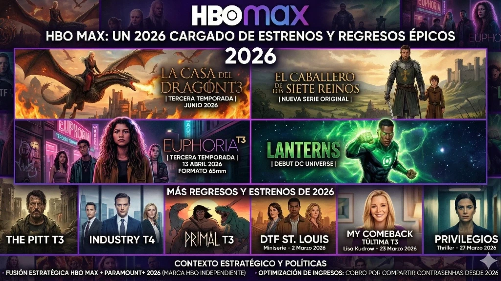 HBO Max en 2026: 'La Casa del Dragón 3', 'Euphoria 3' y los Estrenos Más Esperados que Marcarán el Año