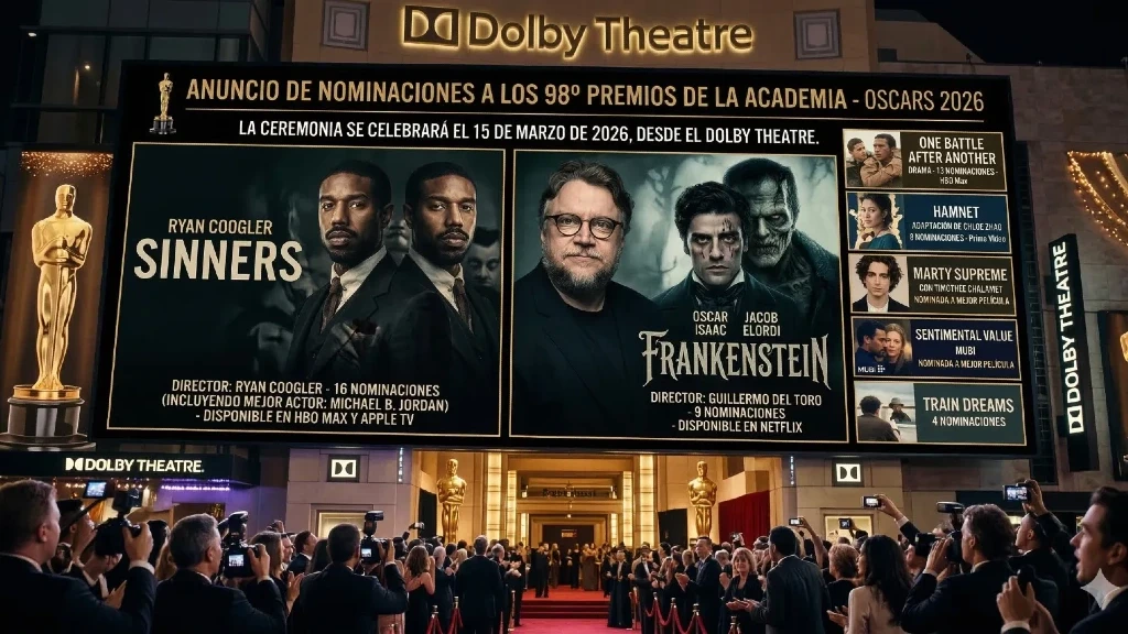 Oscar 2026: 'Sinners' y 'Frankenstein' de Guillermo del Toro Lideran las Nominaciones y Aquí te Decimos Dónde Verlas