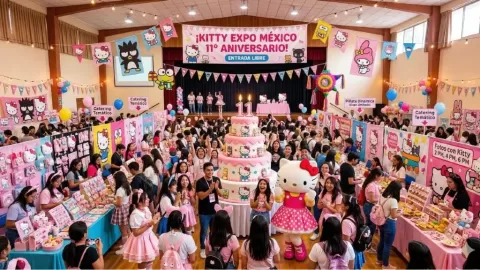 ¡La Kitty Expo México 2026 llega a Azcapotzalco! Celebración Kawaii GRATUITA con Kitty, pastel y sorpresas para toda la familia